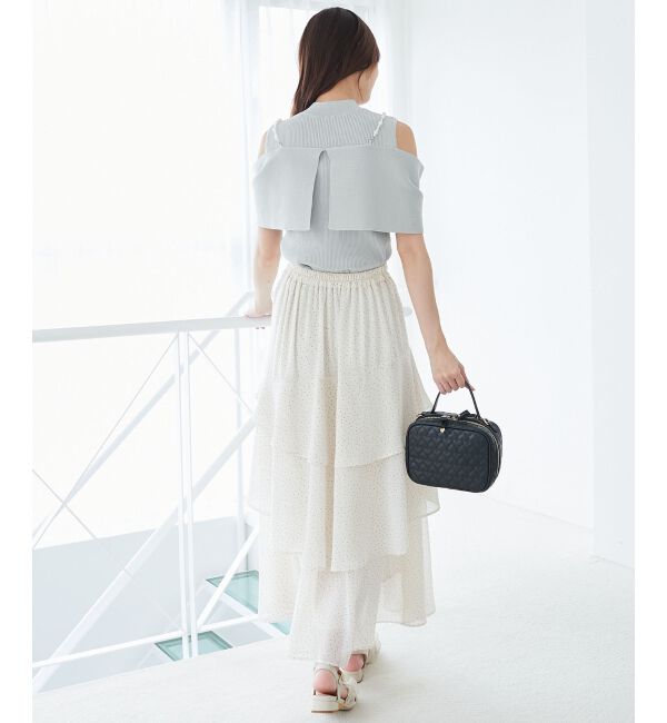  「パールチェーンビジューリボンニット」|ニット・セーター|