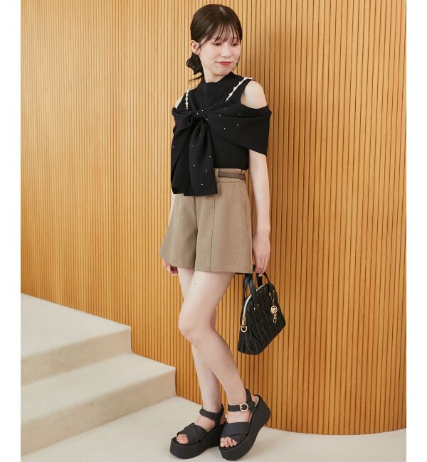  「パールチェーンビジューリボンニット」|ニット・セーター|