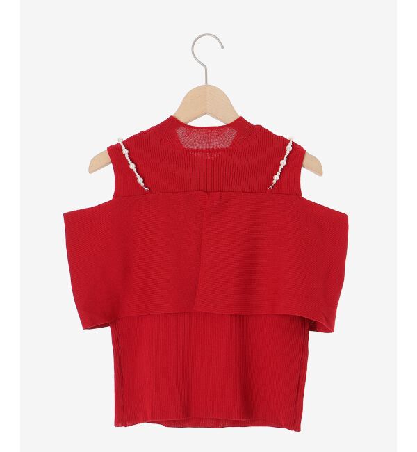  「パールチェーンビジューリボンニット」|ニット・セーター|