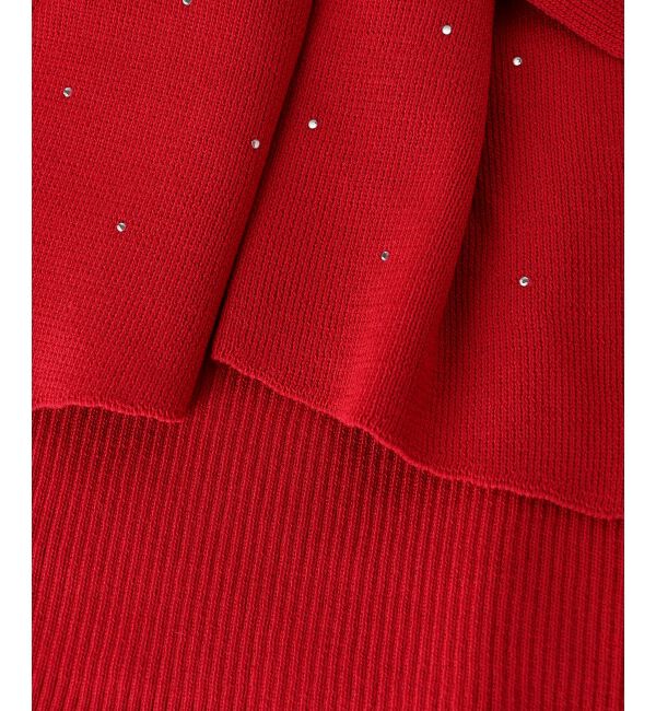  「パールチェーンビジューリボンニット」|ニット・セーター|