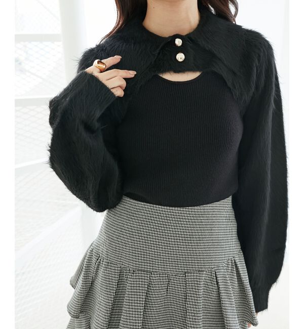  「襟付きデコルテオープンニット」|ニット・セーター|