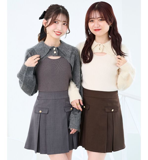  「襟付きデコルテオープンニット」|ニット・セーター|