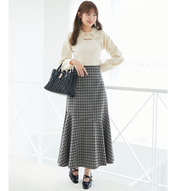  「襟付きデコルテオープンニット」|ニット・セーター|