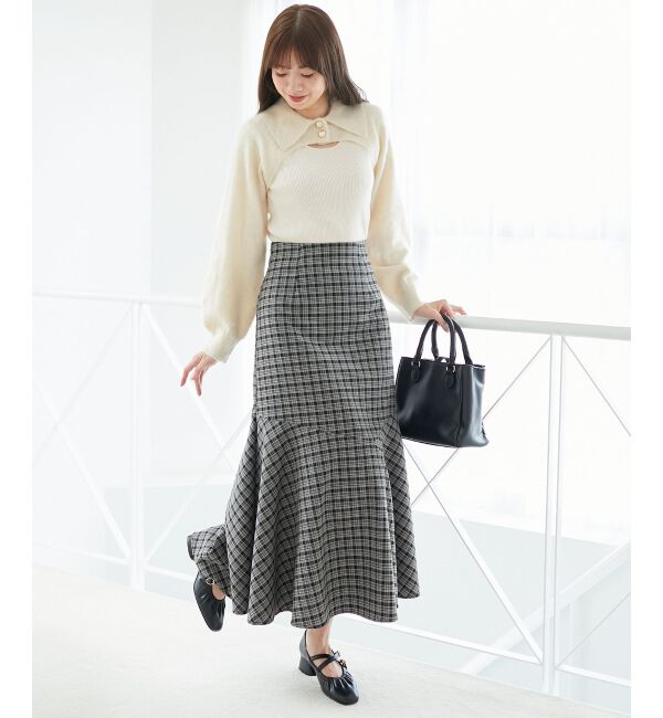  「襟付きデコルテオープンニット」|ニット・セーター|