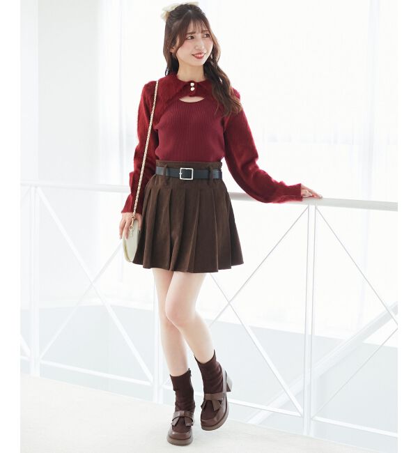  「襟付きデコルテオープンニット」|ニット・セーター|