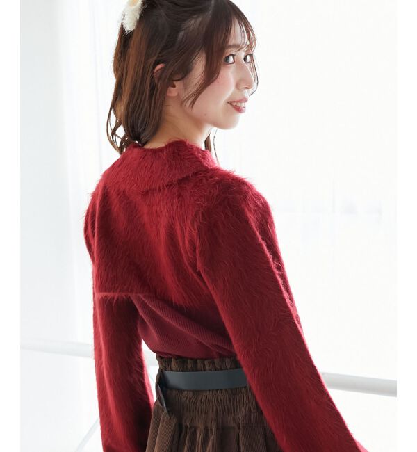  「襟付きデコルテオープンニット」|ニット・セーター|