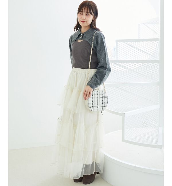  「襟付きデコルテオープンニット」|ニット・セーター|