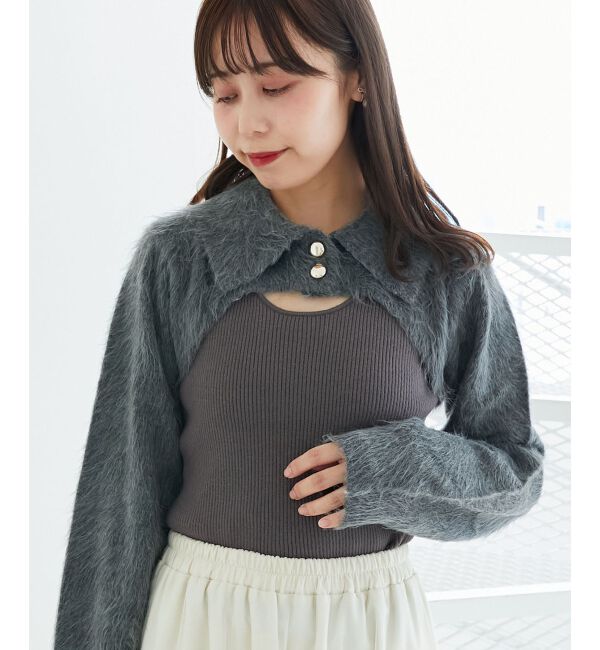  「襟付きデコルテオープンニット」|ニット・セーター|