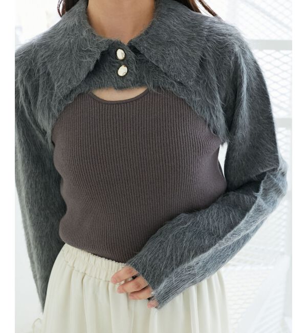  「襟付きデコルテオープンニット」|ニット・セーター|