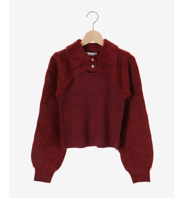  「襟付きデコルテオープンニット」|ニット・セーター|