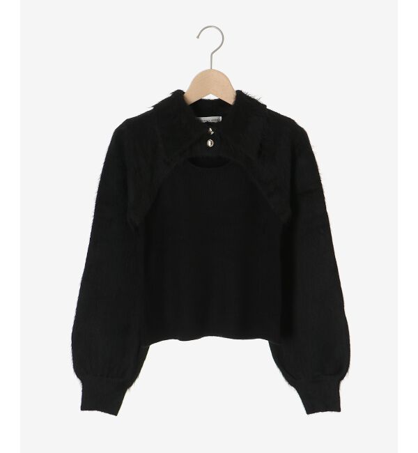  「襟付きデコルテオープンニット」|ニット・セーター|