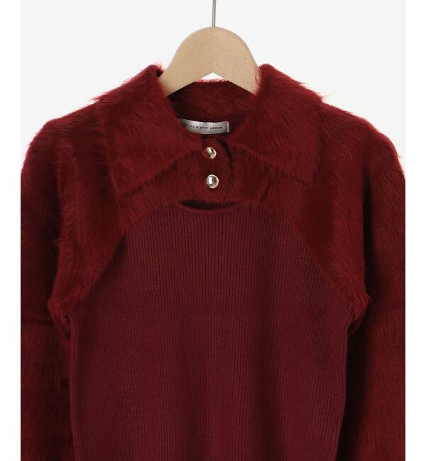  「襟付きデコルテオープンニット」|ニット・セーター|