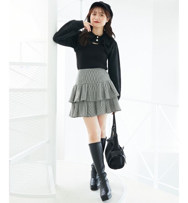  「襟付きデコルテオープンニット」|ニット・セーター|