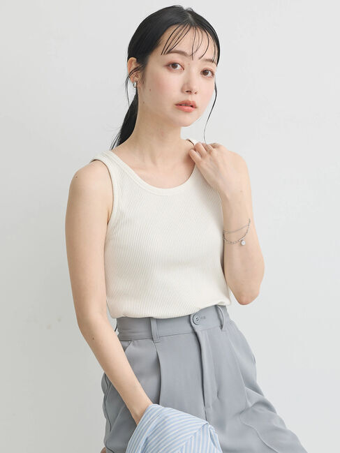 earth music&ecology「ベーシックタンクトップ」|インナー|Off White