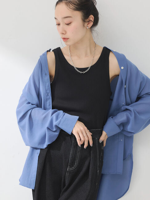 earth music&ecology「ベーシックタンクトップ」|インナー|Black