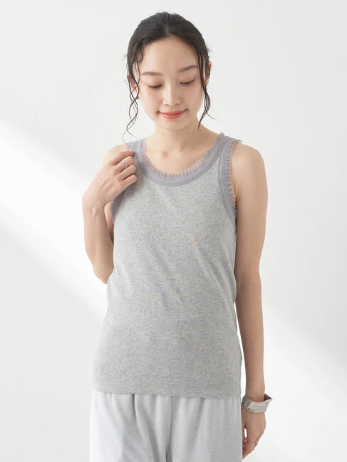 earth music&ecology「チュールリブタンク」|インナー|Gray