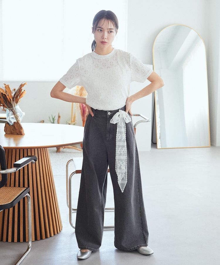 earth music&ecology「フラワーレースプルオーバー」|Tシャツ・カットソー|