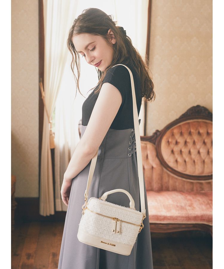 Maison de FLEUR「ツイードキューブショルダーバッグ」|ショルダー・メッセンジャー|アイボリー