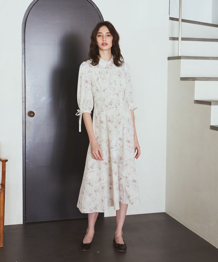 Maison de FLEUR Petite Robe「はしごレースシャツワンピース」|ワンピース|
