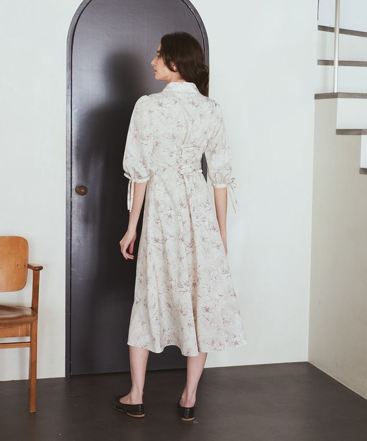 Maison de FLEUR Petite Robe「はしごレースシャツワンピース」|ワンピース|