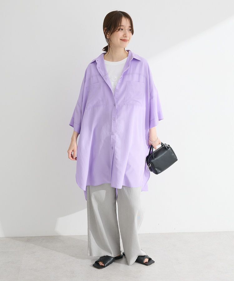 Green Parks「7分袖ミディ丈シャツワンピース」|ワンピース|