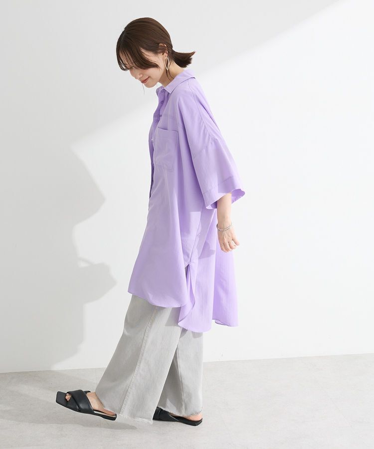 Green Parks「7分袖ミディ丈シャツワンピース」|ワンピース|