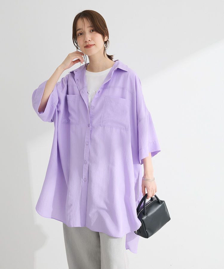 Green Parks「7分袖ミディ丈シャツワンピース」|ワンピース|