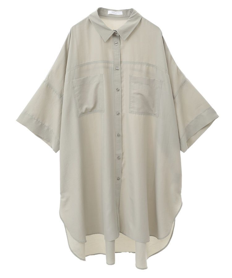 Green Parks「7分袖ミディ丈シャツワンピース」|ワンピース|