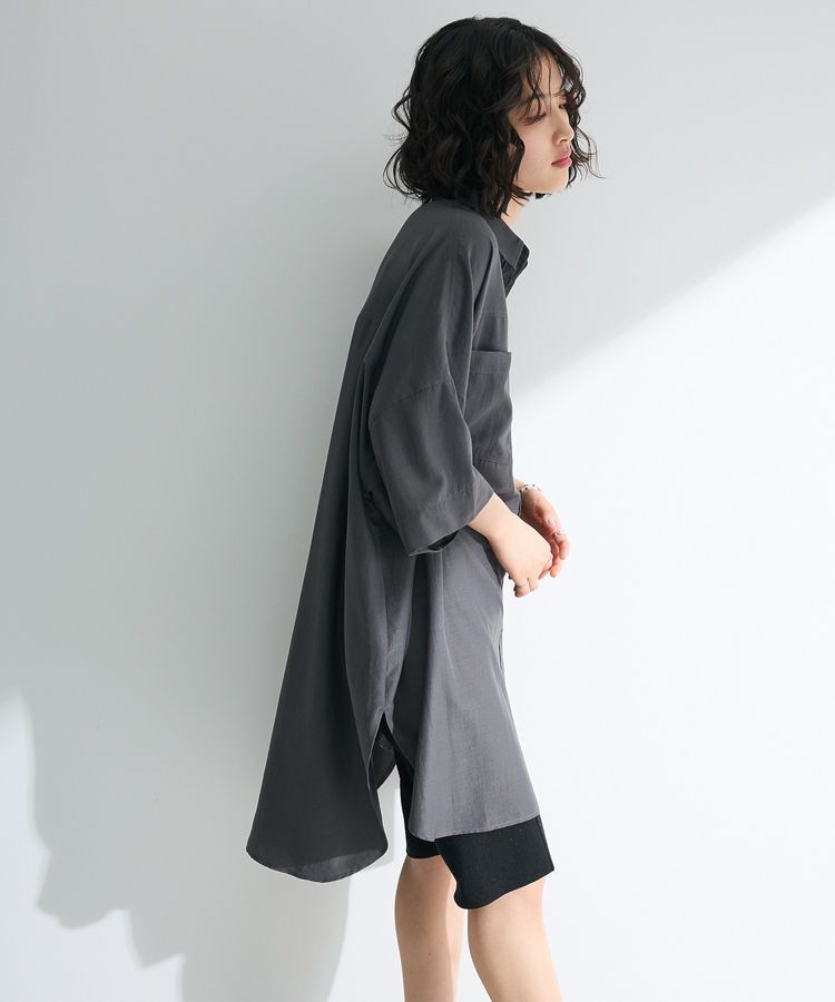 Green Parks「7分袖ミディ丈シャツワンピース」|ワンピース|