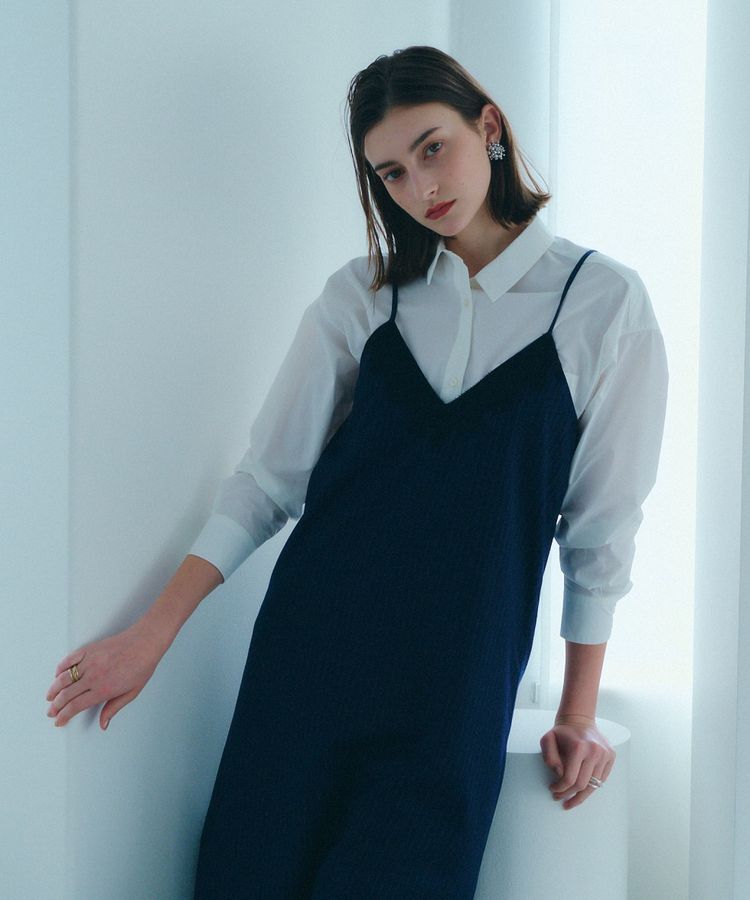 YECCA VECCA「ストライプ柄レースMIXキャミワンピース」|ワンピース|