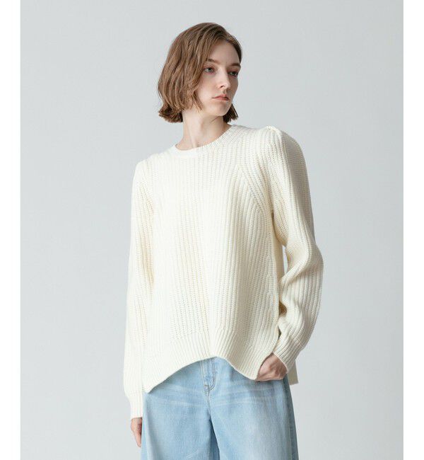 allureville「片畦イレヘムプルオーバー」|ニット・セーター|オフホワイト