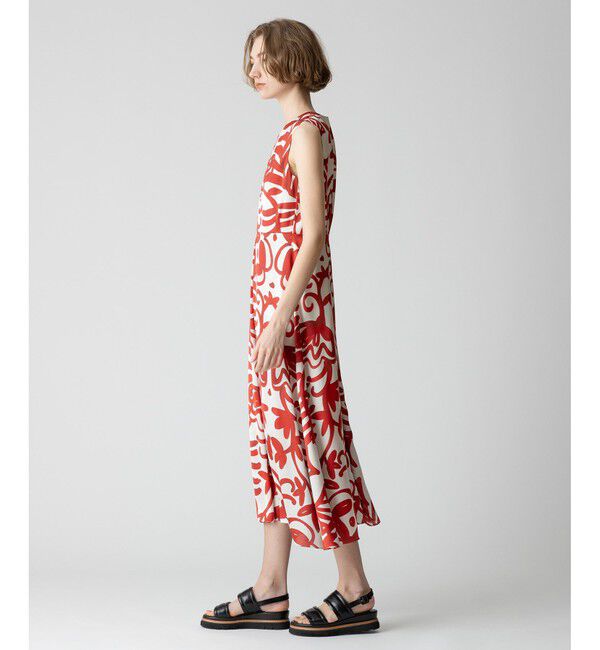 allureville「ペインティングフラワープリントタックワンピース」|ワンピース|