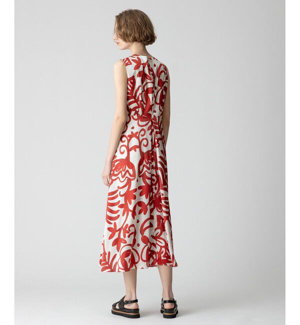 allureville「ペインティングフラワープリントタックワンピース」|ワンピース|