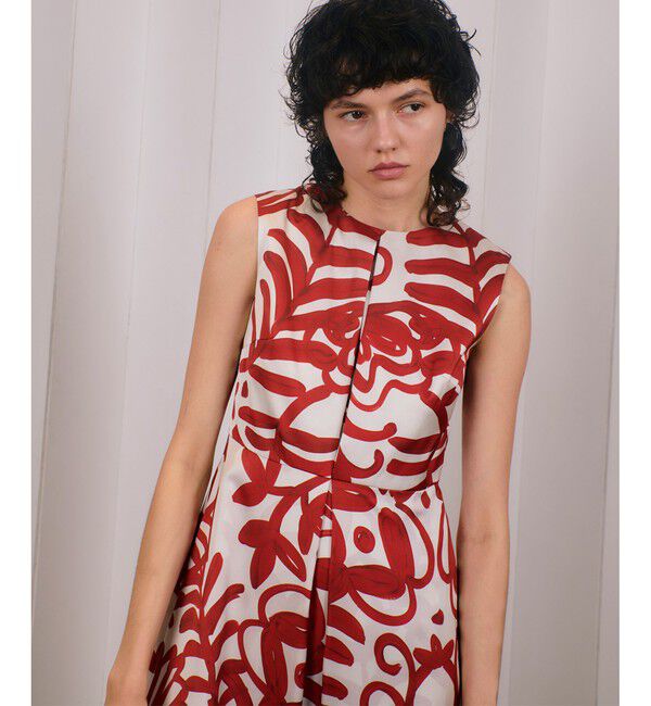 allureville「ペインティングフラワープリントタックワンピース」|ワンピース|