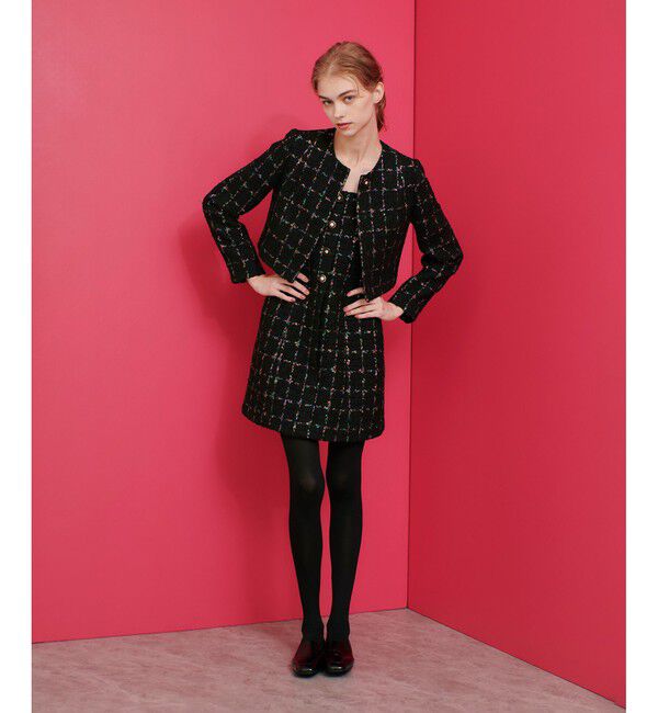 LOULOU WILLOUGHBY「【LOULOU WILLOUGHBY】CAMPOREラメツイードジャケット」|ノーカラージャケット|