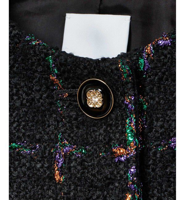 LOULOU WILLOUGHBY「【LOULOU WILLOUGHBY】CAMPOREラメツイードジャケット」|ノーカラージャケット|