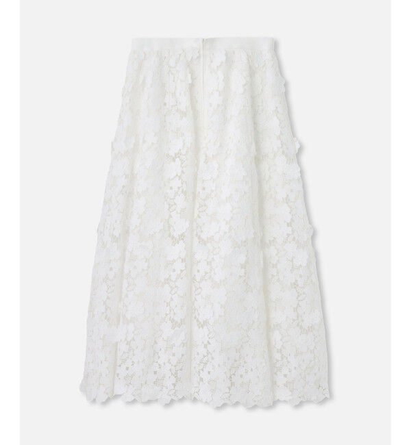 LOULOU WILLOUGHBY「【LOULOU WILLOUGHBY】ケミカルフラワーレーススカート」|フレア|