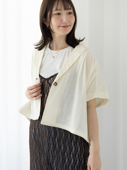 Te chichi TERRASSE「テーラーカラー羽織りシャツ《2025summer catalog item》」|シャツ・ブラウス|オフホワイト