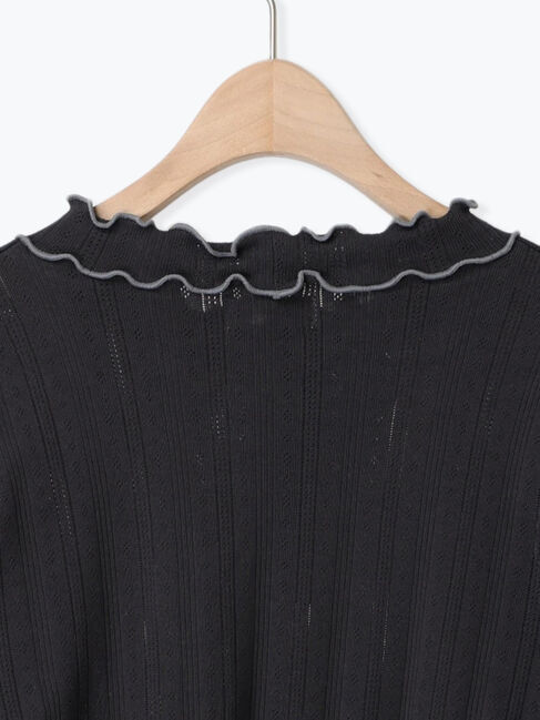 Samansa Mos2「パターンメッシュ配色メロウハイネックカットソー」|Tシャツ・カットソー|