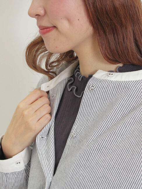 Samansa Mos2「パターンメッシュ配色メロウハイネックカットソー」|Tシャツ・カットソー|