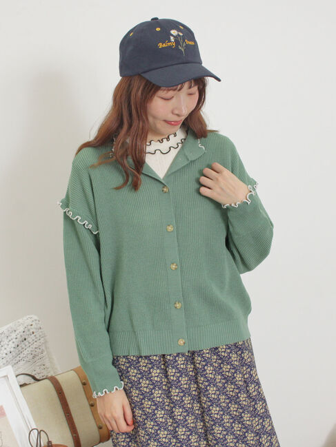 Samansa Mos2「パターンメッシュ配色メロウハイネックカットソー」|Tシャツ・カットソー|