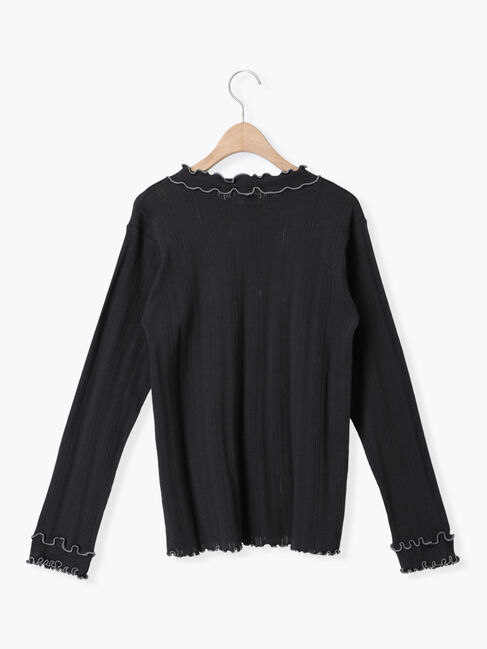 Samansa Mos2「パターンメッシュ配色メロウハイネックカットソー」|Tシャツ・カットソー|