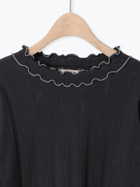 Samansa Mos2「パターンメッシュ配色メロウハイネックカットソー」|Tシャツ・カットソー|