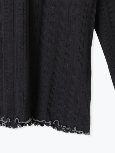 Samansa Mos2「パターンメッシュ配色メロウハイネックカットソー」|Tシャツ・カットソー|