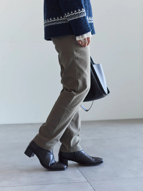 Samansa Mos2 blue「裏起毛ストレッチパンツ」|その他|