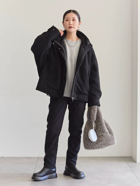 Samansa Mos2 blue「裏起毛ストレッチパンツ」|その他|