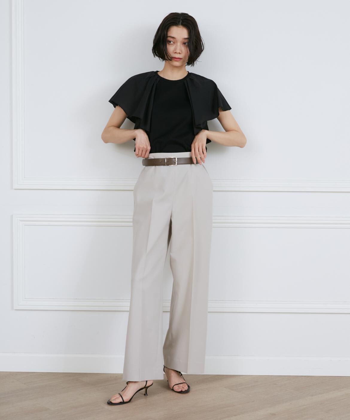 INED「《大きいサイズ》Aimee美脚ワイドパンツ」|その他|