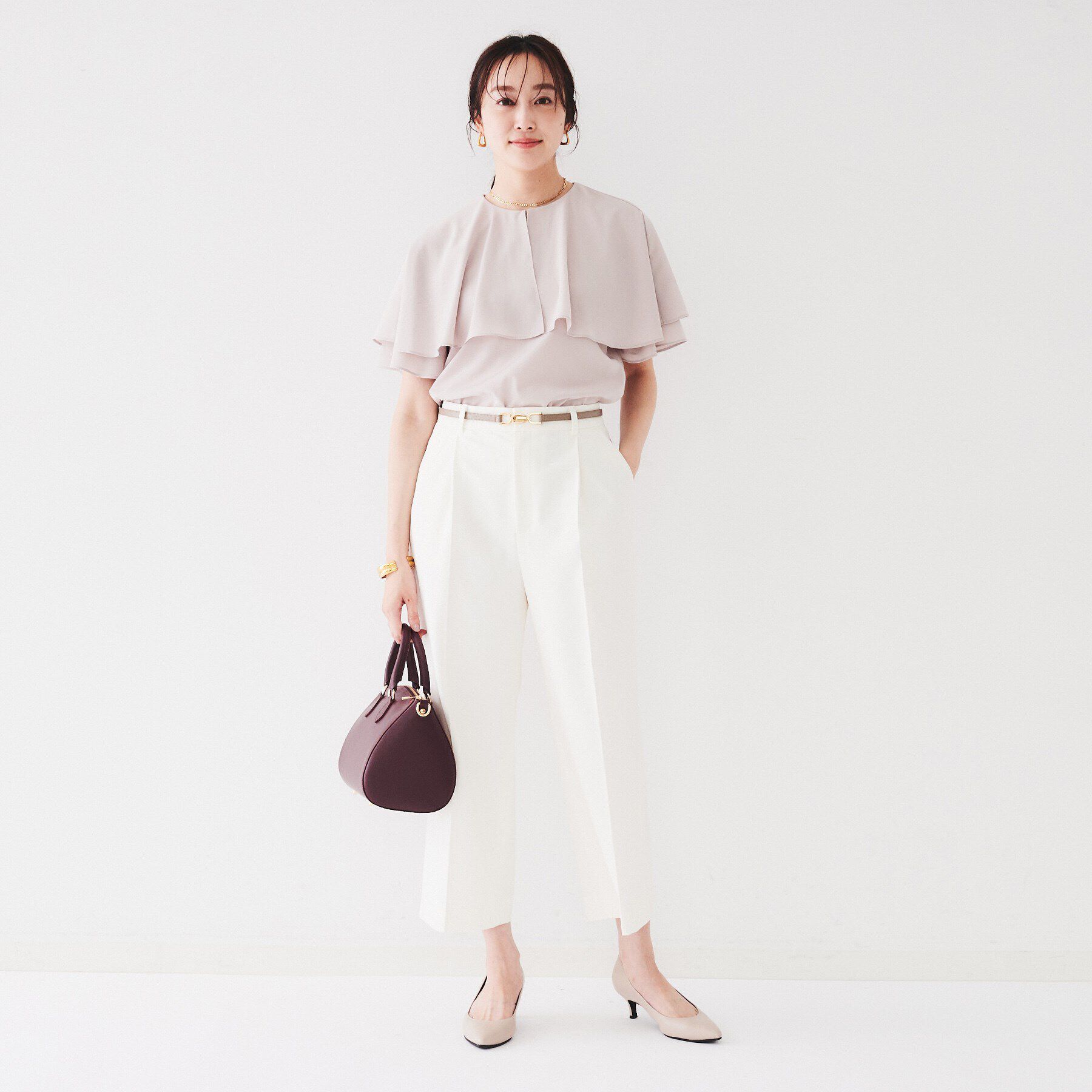 UNTITLED「【ストレッチ/後ろウエストゴム】タックワイドパンツ」|その他|