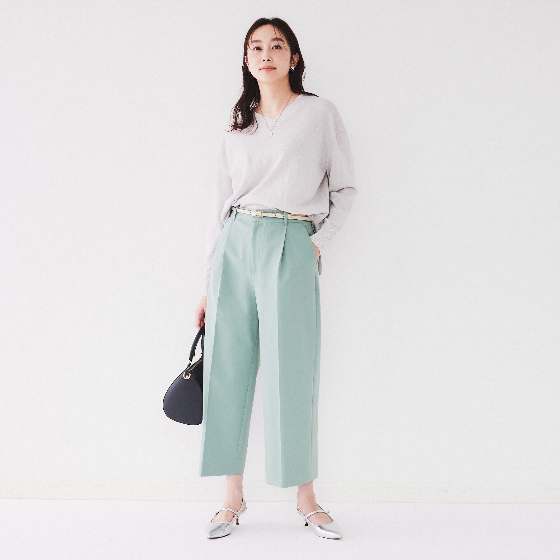 UNTITLED「【ストレッチ/後ろウエストゴム】タックワイドパンツ」|その他|