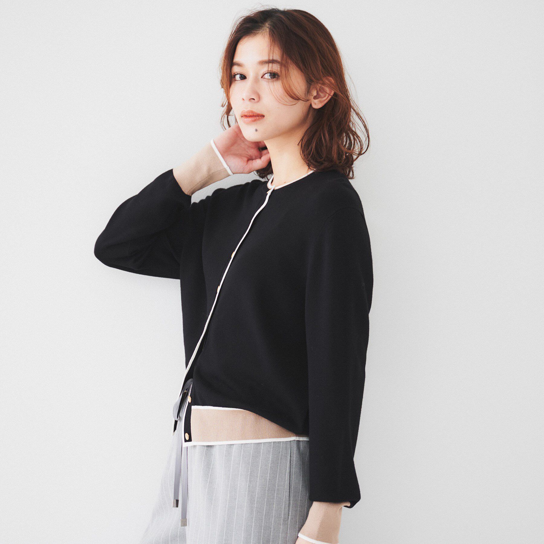 UNTITLED「【アンサンブル可能/6色展開】スパンレーヨン カーディガンニット」|カーディガン|